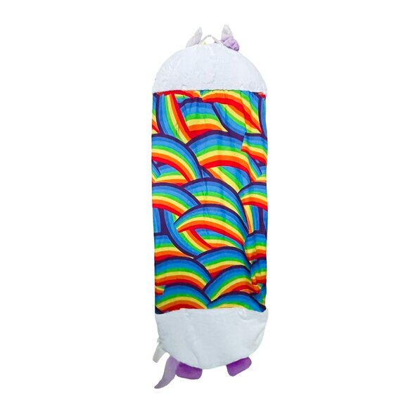 Happy Nappers Unicorn Sleepy Sack Medium — Rainbow Plush Toy Pillow - Picture 7 of 10